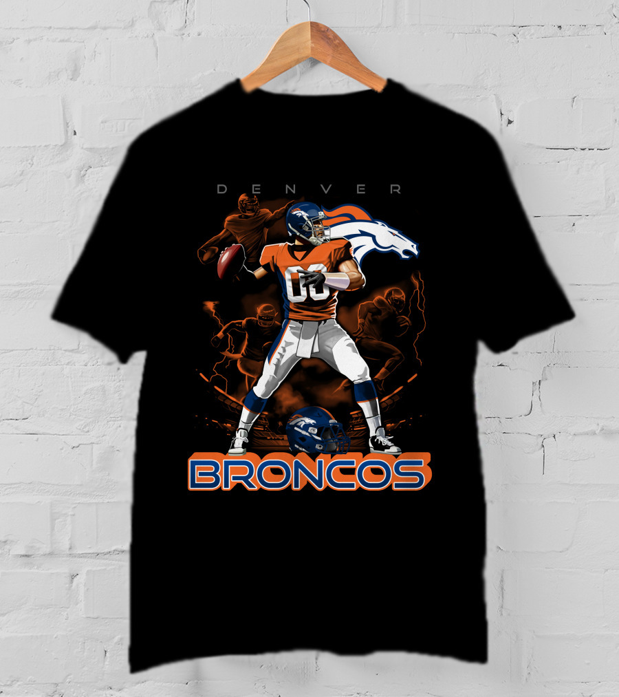 Denver Broncos Football Team Quarterback Action And Horse T-Shirt