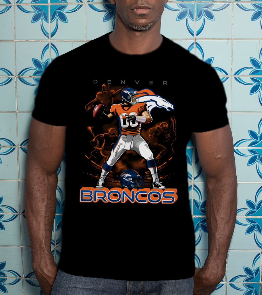 Denver Broncos Football Team Quarterback Action And Horse T-Shirt