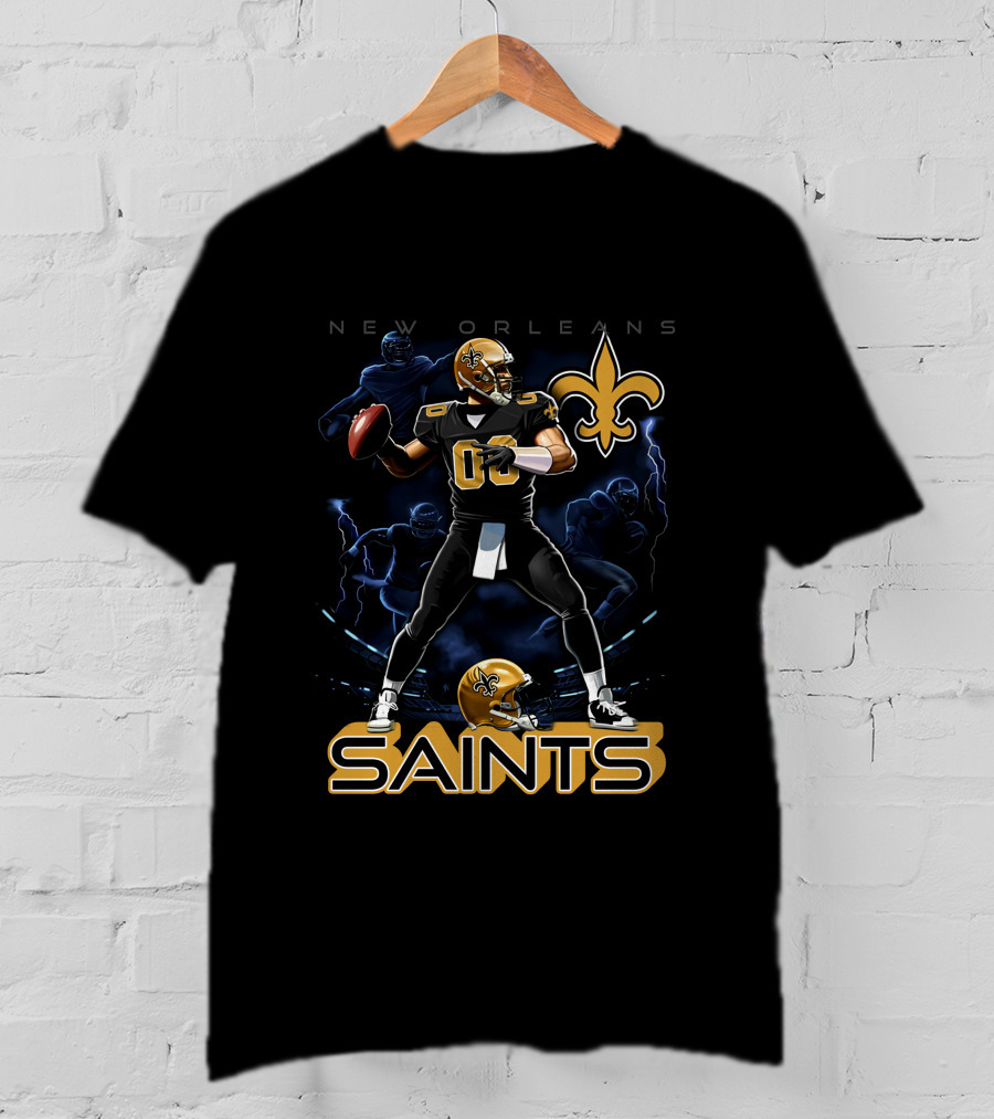 New Orleans Saints Football Player With Fleur-de-Lis T-Shirt