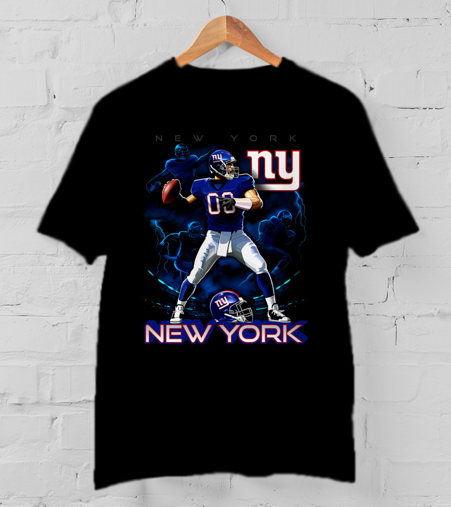 New York Giants Ny Football Player Illustration 03 T-Shirt