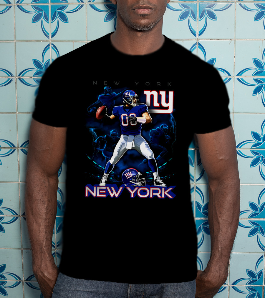 New York Giants Ny Football Player Illustration 03 T-Shirt