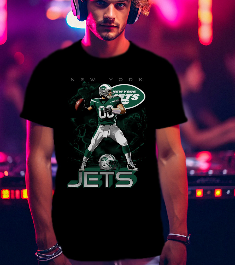 New York Jets Football Quarterback Action And Team T-Shirt