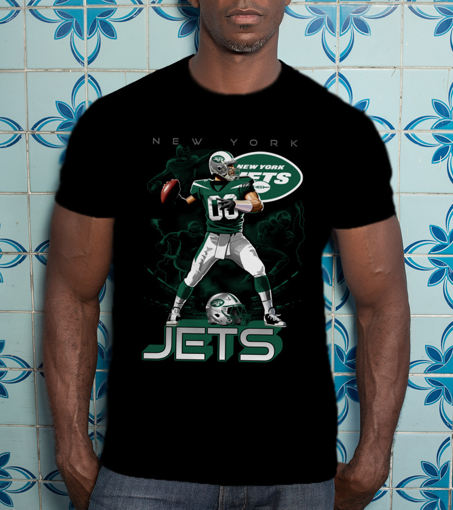 New York Jets Football Quarterback Action And Team T-Shirt