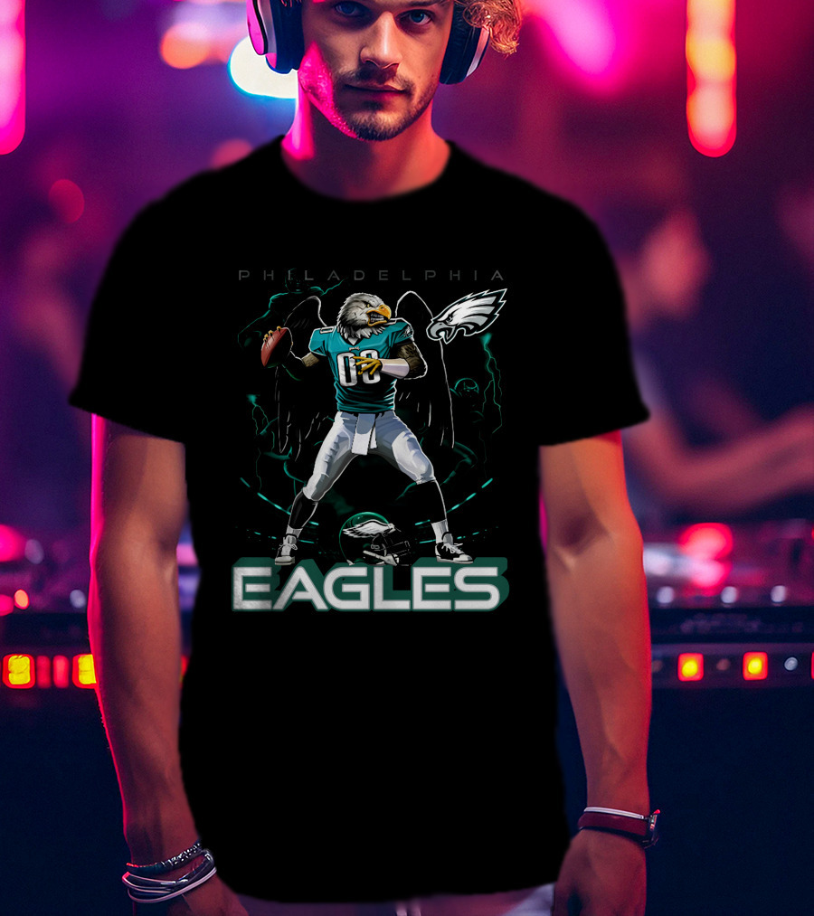 Philadelphia Eagles Football Eagle Mascot Quarterback T-Shirt