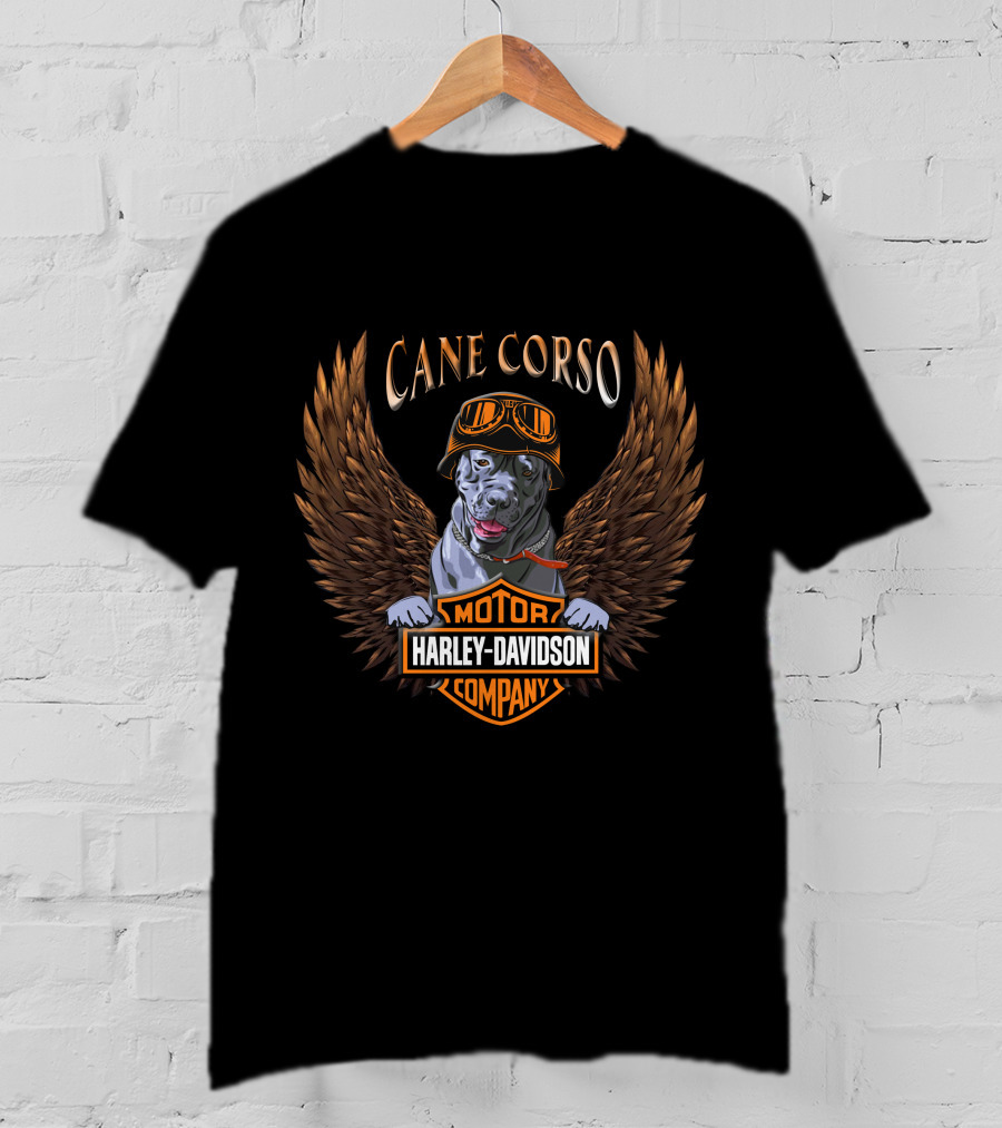 Cane Corso Harley Davidson Motor Company Winged T-Shirt