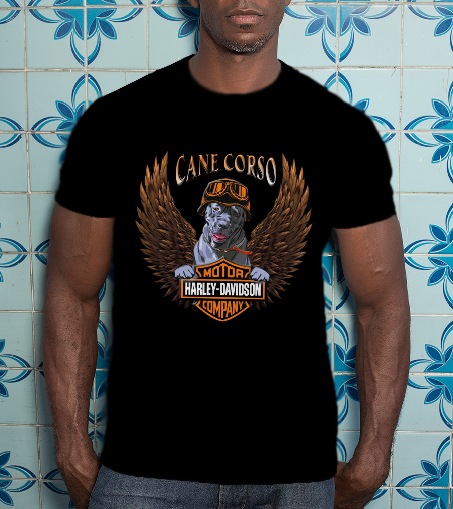 Cane Corso Harley Davidson Motor Company Winged T-Shirt