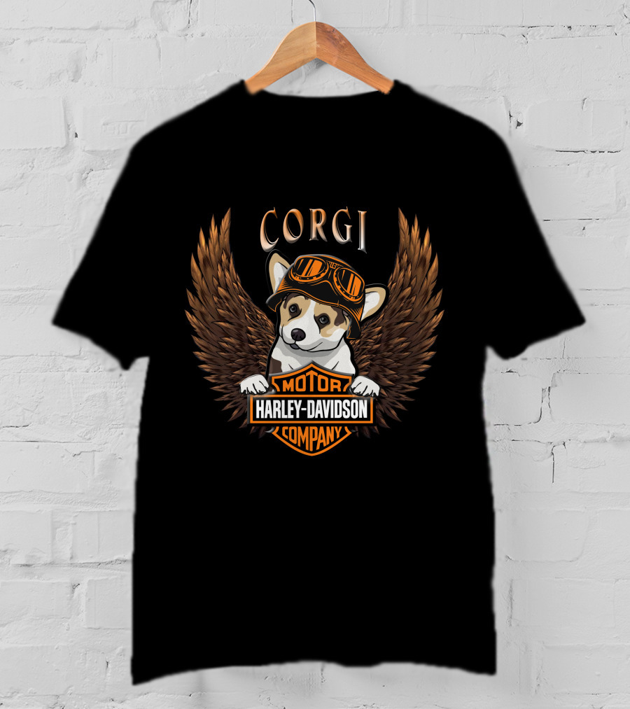 Corgi Harley Davidson Motor Company Winged Goggles T-Shirt