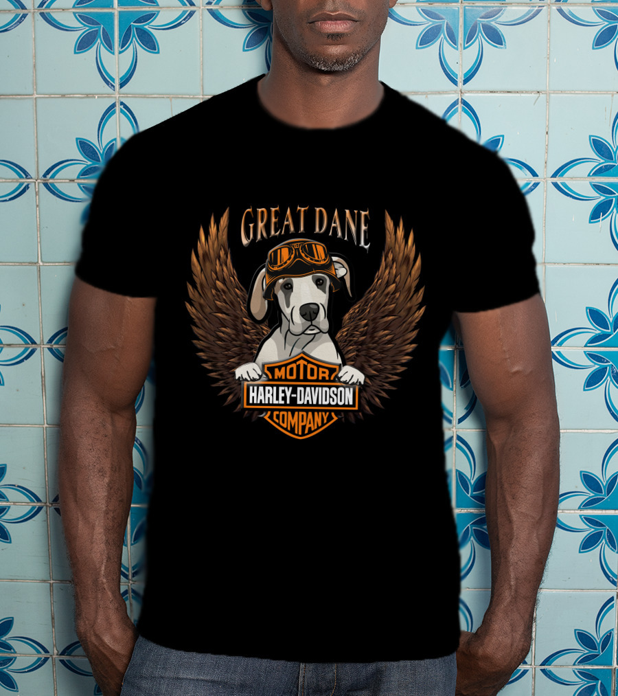 Great Dane Harley Davidson Motor Company T-Shirt
