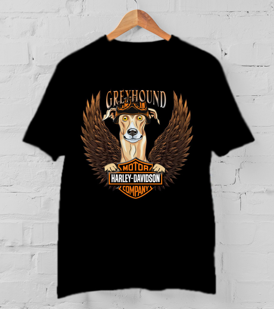 Harley Davidson Greyhound Motor Company Winged Dog T-Shirt