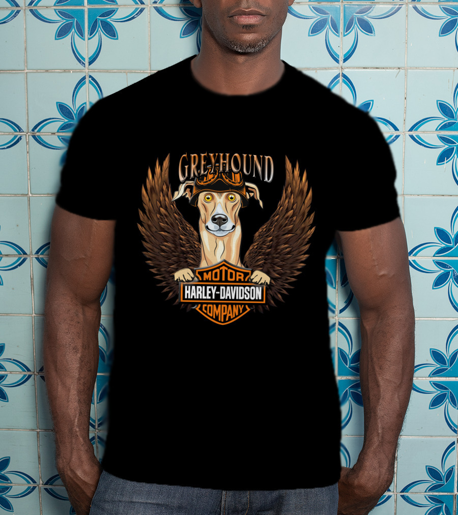 Harley Davidson Greyhound Motor Company Winged Dog T-Shirt