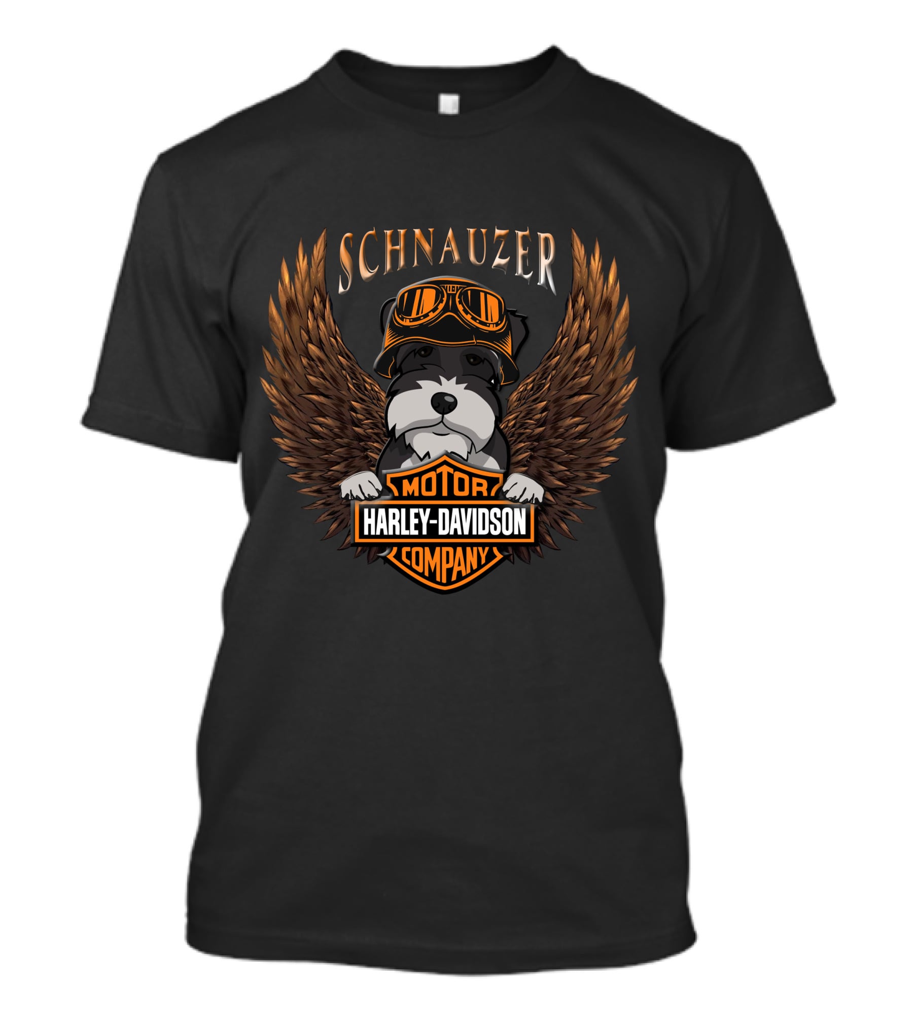 Schnauzer Harley Davidson Motor Company Wings Goggles T-Shirt