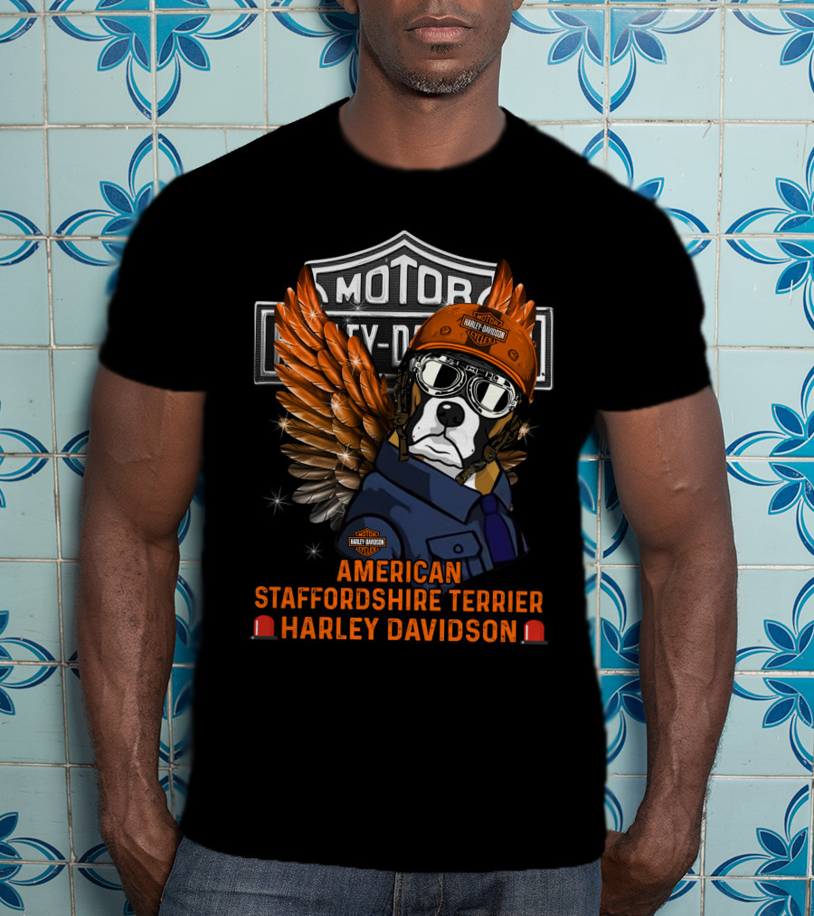 Motor City Harley Davidson American Staffordshire Terrier T-Shirt