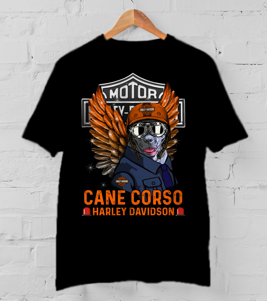 Cane Corso Harley Davidson Motor Dog Wings T-Shirt