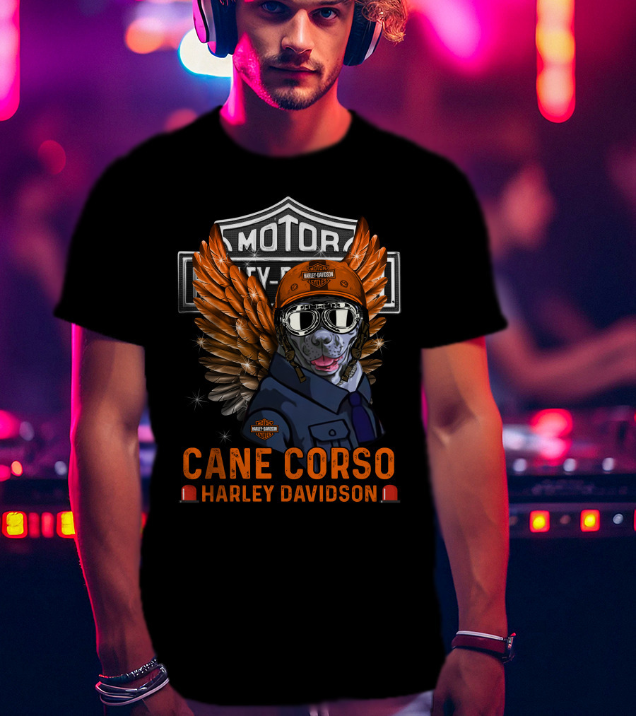 Cane Corso Harley Davidson Motor Dog Wings T-Shirt