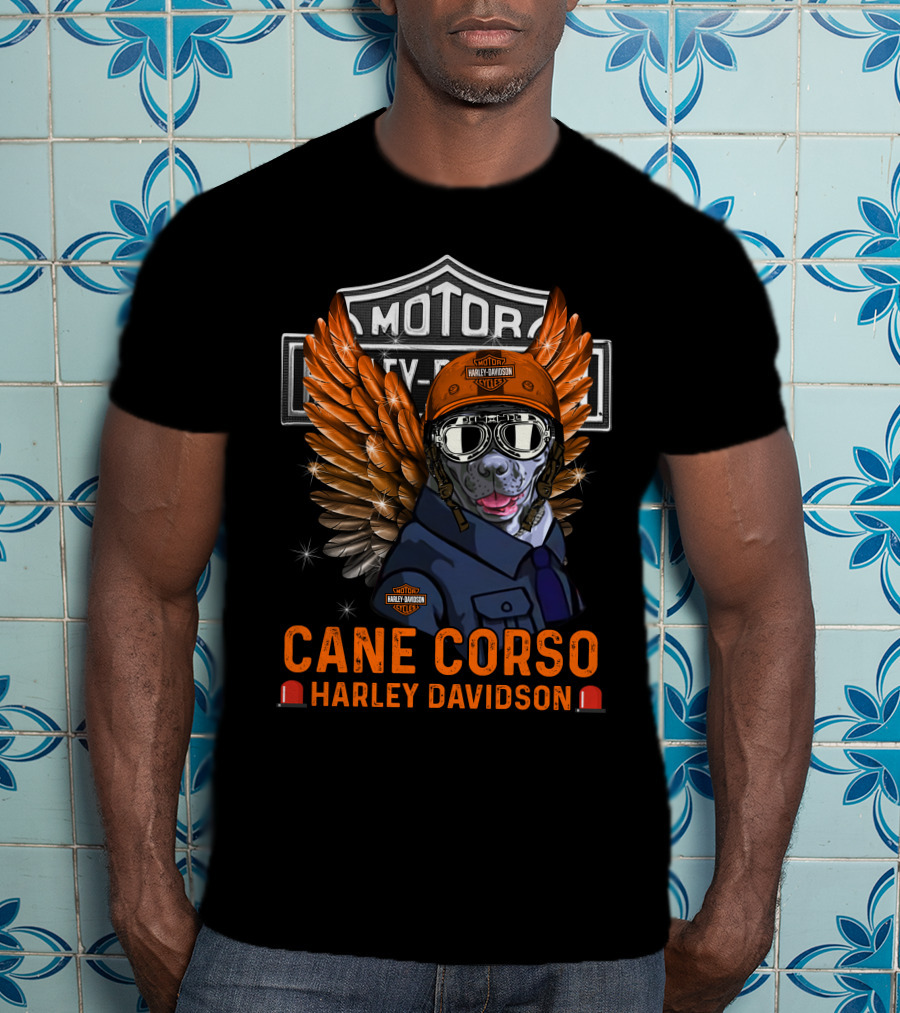 Cane Corso Harley Davidson Motor Dog Wings T-Shirt
