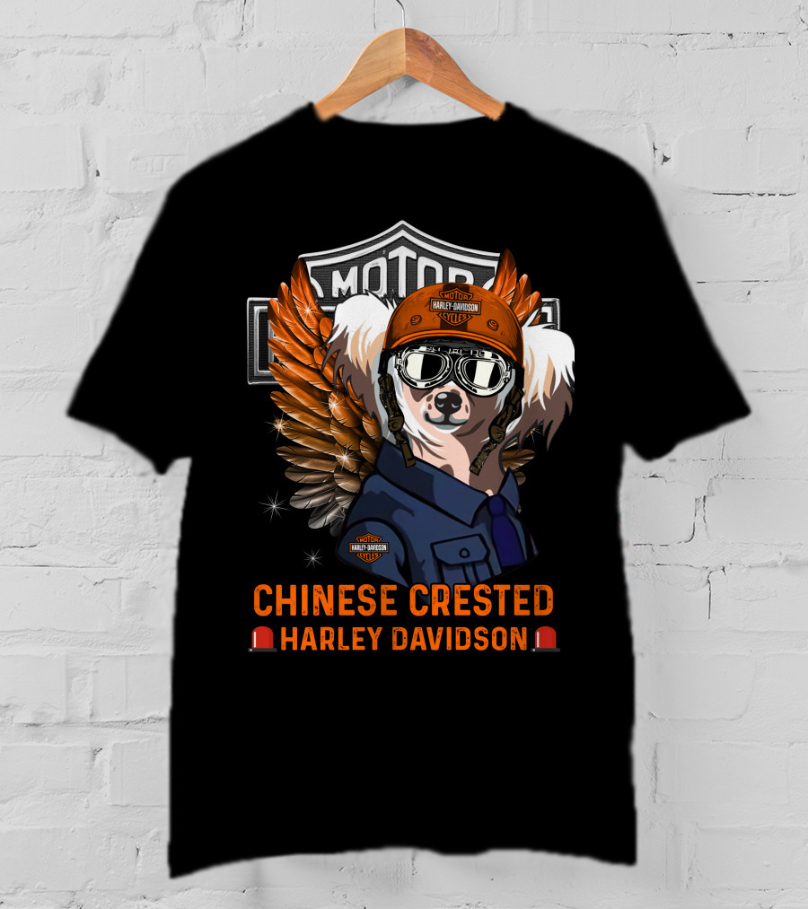 Chinese Crested Harley Davidson Motor Cycles T-Shirt