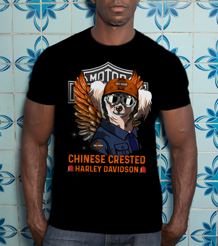 Chinese Crested Harley Davidson Motor Cycles T-Shirt