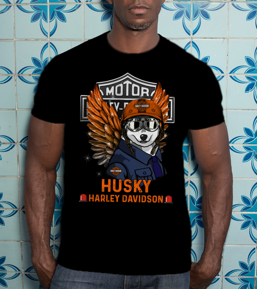 Husky Harley Davidson Motorcycle Wings T-Shirt