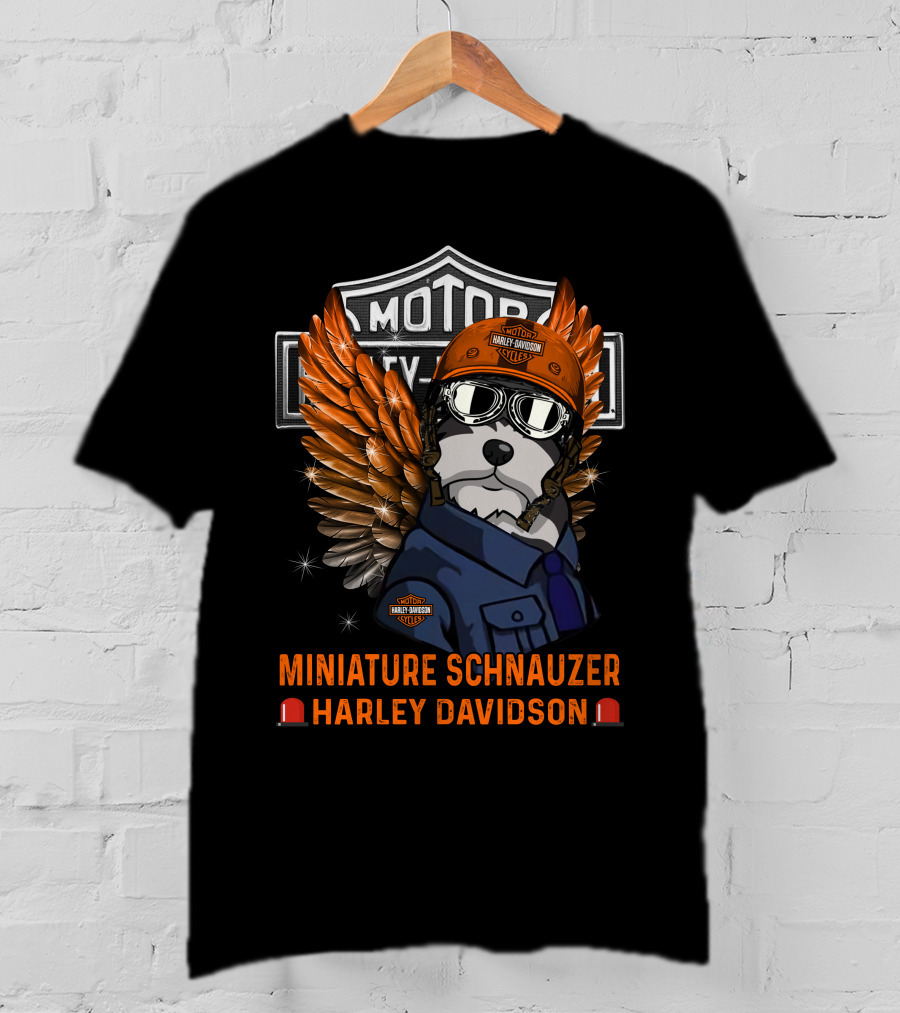 Miniature Schnauzer Harley Davidson Motor City Legend T-Shirt