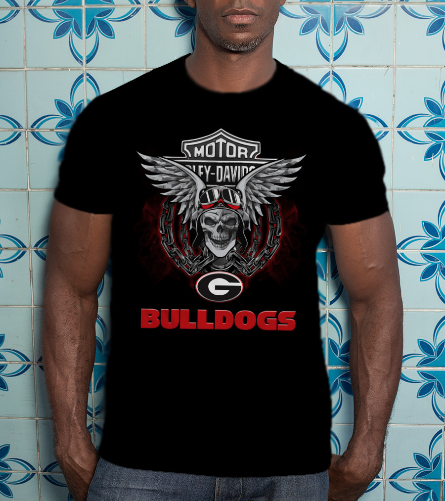 Motor Harley Davidson Georgia Bulldogs Ncaa Football Fans T-Shirt