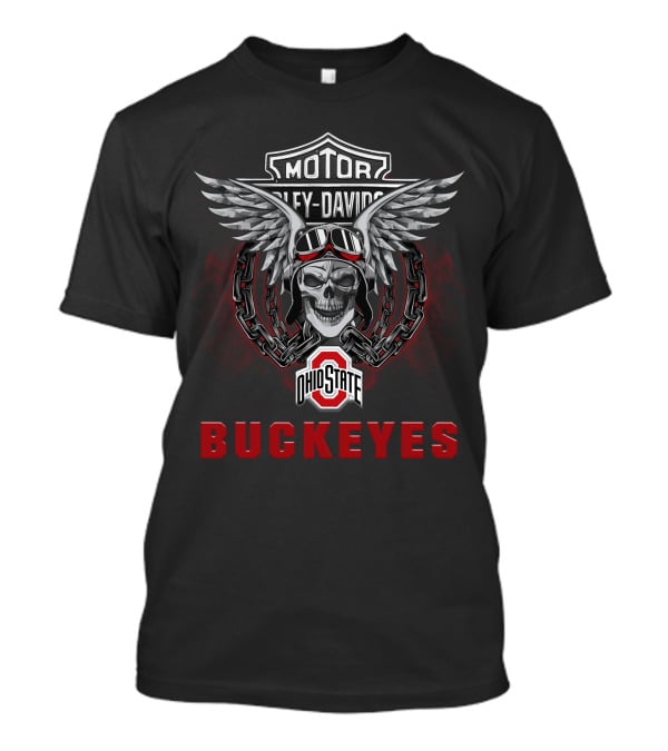 Motör Harley Davidson Buckeyes Ohio State Ncaa Football Fans T-Shirt