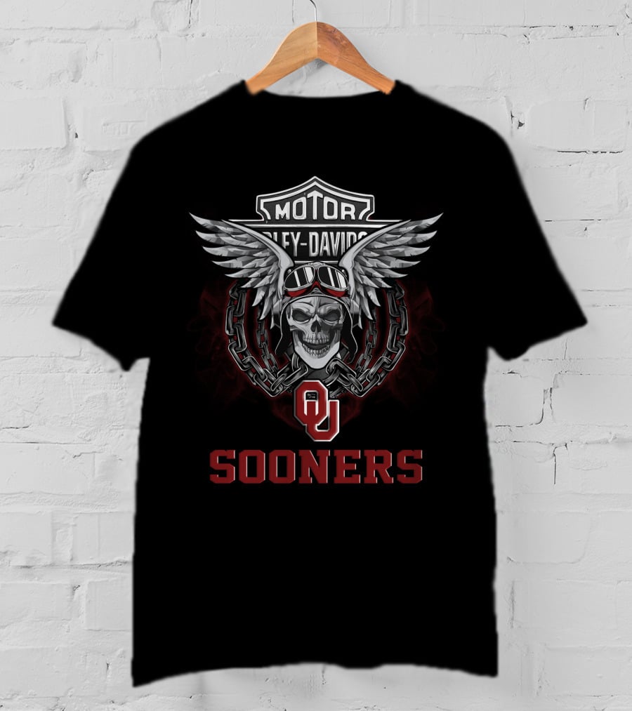 Harley Davidson Oklahoma Sooners Ncaa Football Fans T-Shirt