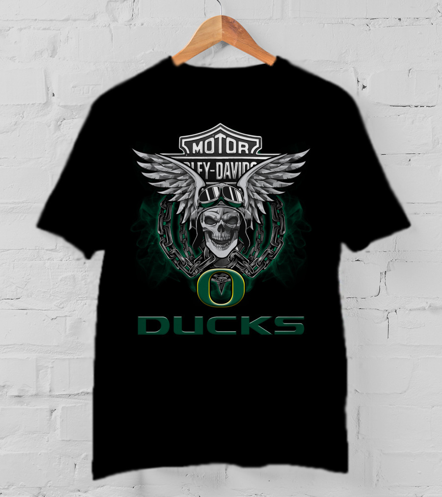 Hd Oregon Ducks Motor Harley Davidson Ncaa Football Fans T-Shirt