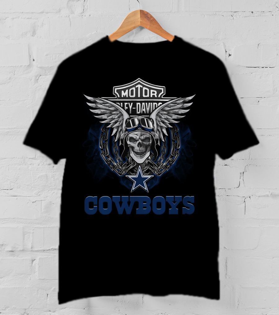 Hd Cowboys Motor Harley Davidson Nfl Football Fans T-Shirt