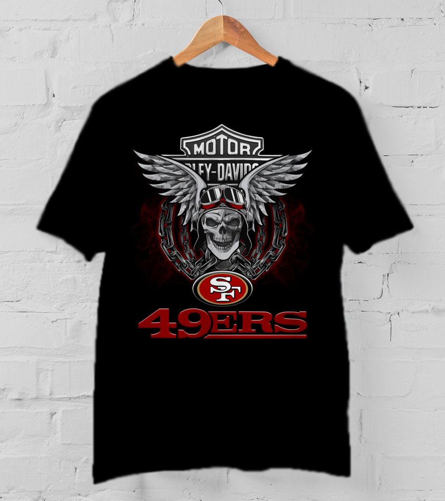 Motor San Francisco 49ers Nfl Football Fans Harley Davidson T-Shirt