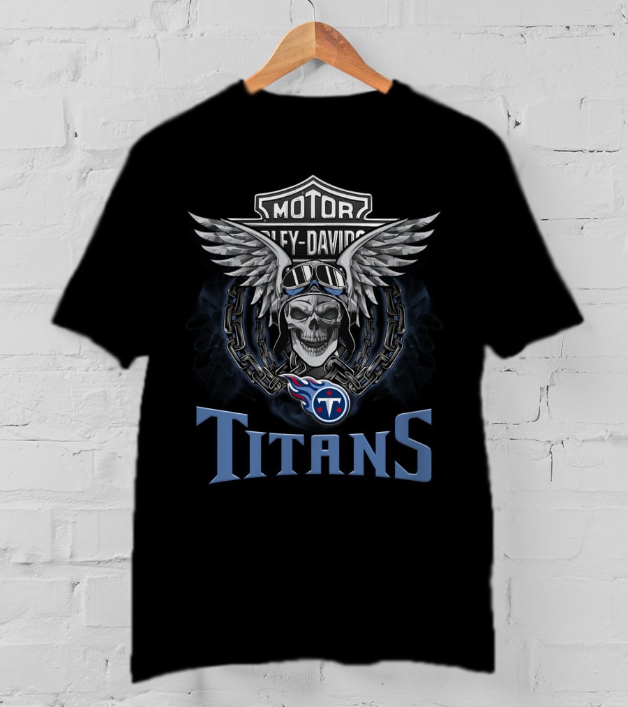 Motor Harley Davidson Titans Nfl Football Fans Hd Tennessee T-Shirt