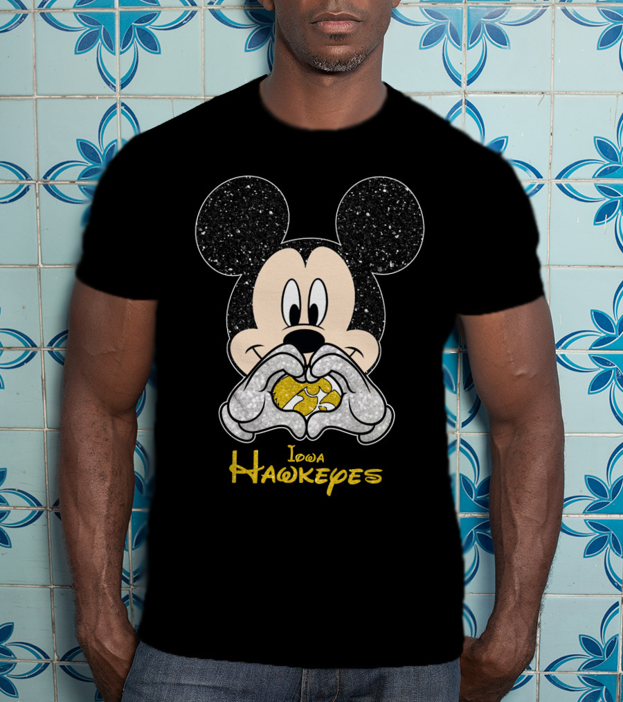 Mickey Mouse Iowa Hawkeyes Ncaa Football Fans T-Shirt