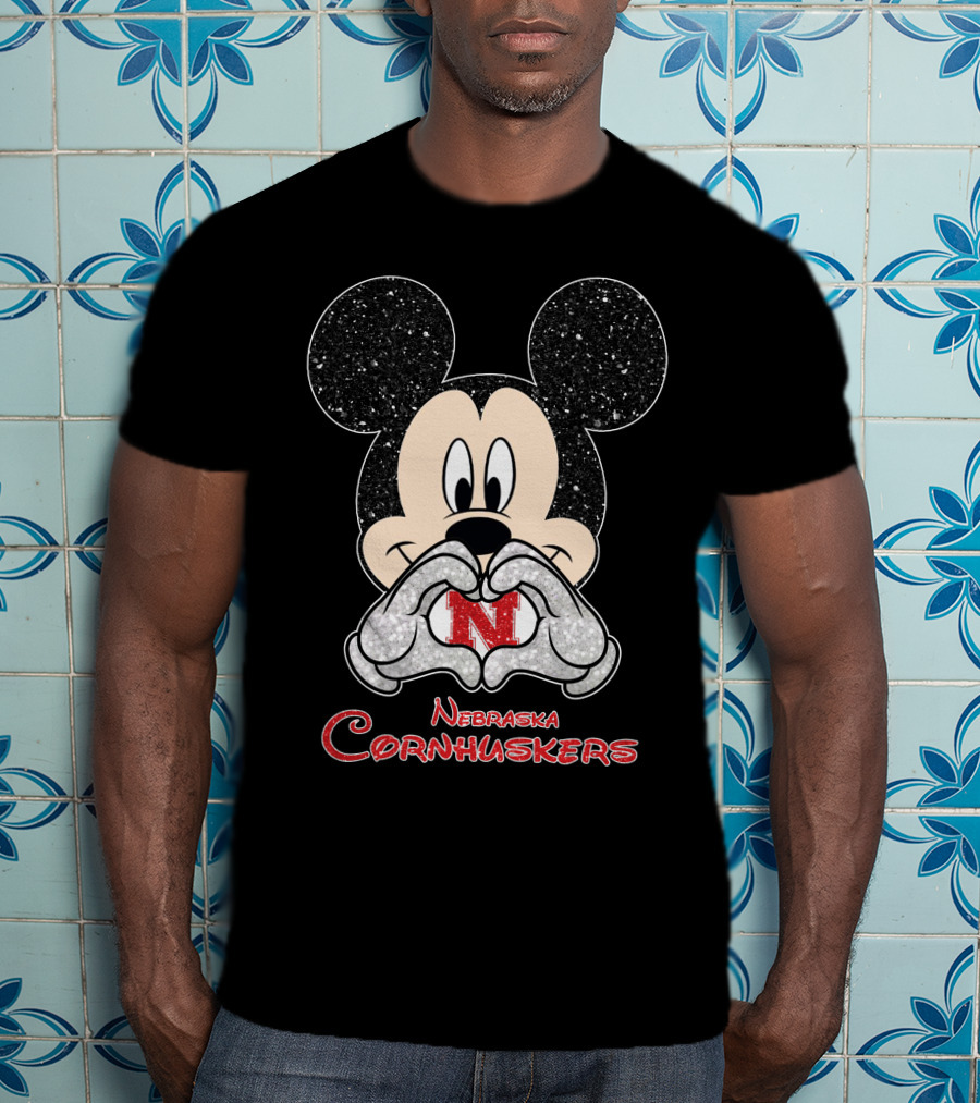 Mickey Nebraska Cornhuskers Love T-Shirt