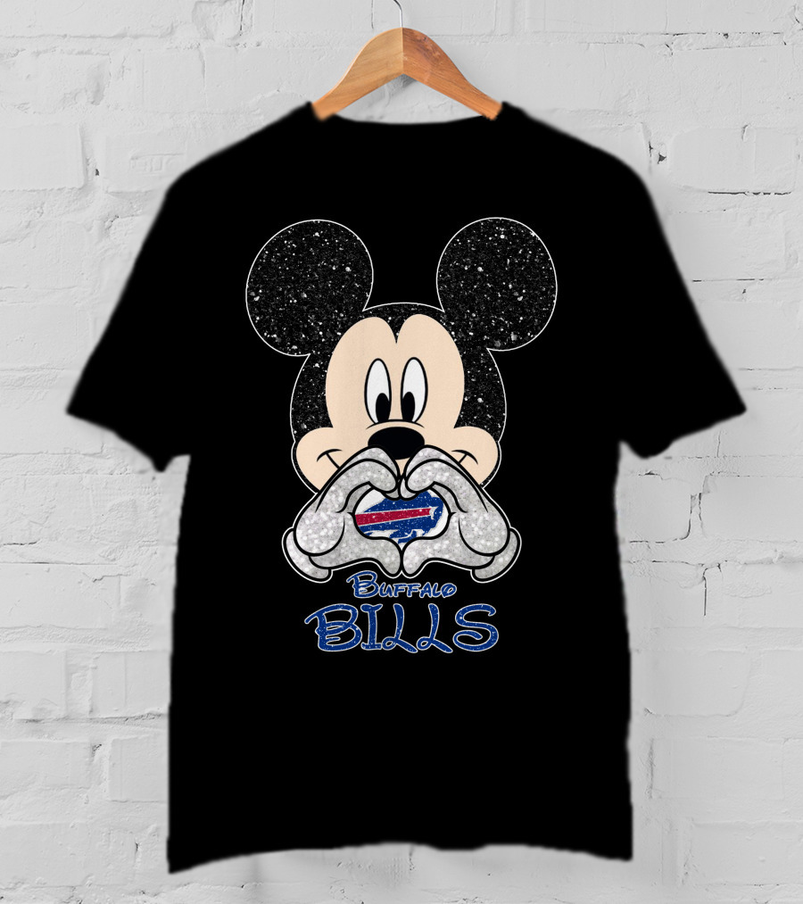 Mickey Holding Heart Buffalo Bills T-Shirt