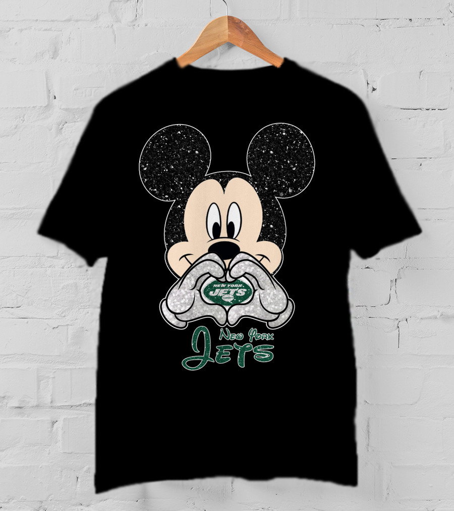 Mickey New York Jets Heart Hands T-Shirt