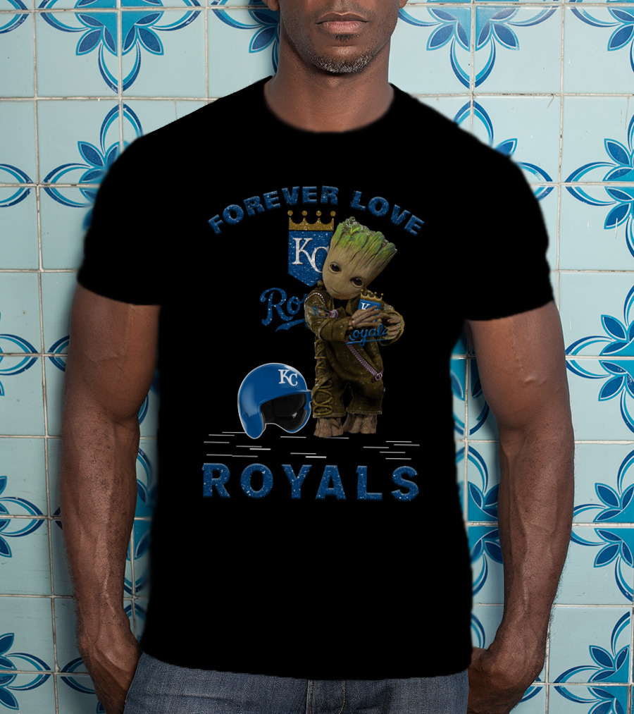 Forever Love Royals KC Baseball Groot Fan Enthusiast T-Shirt