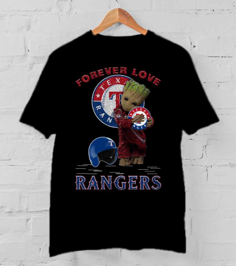 Forever Love Texas Rangers MLB Fans Groot Ranger Spirit T-Shirt