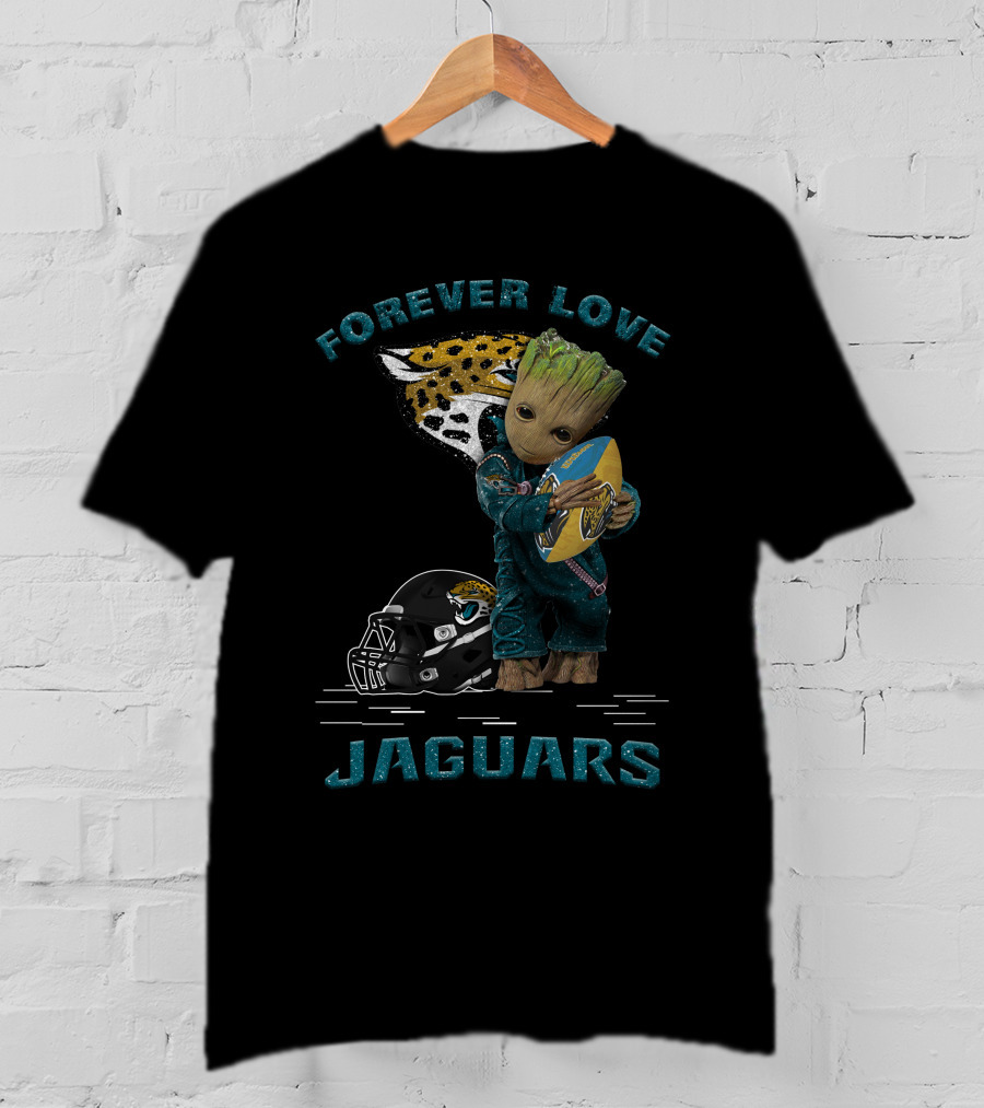 Forever Love Jaguars Groot Football Helmet T-Shirt
