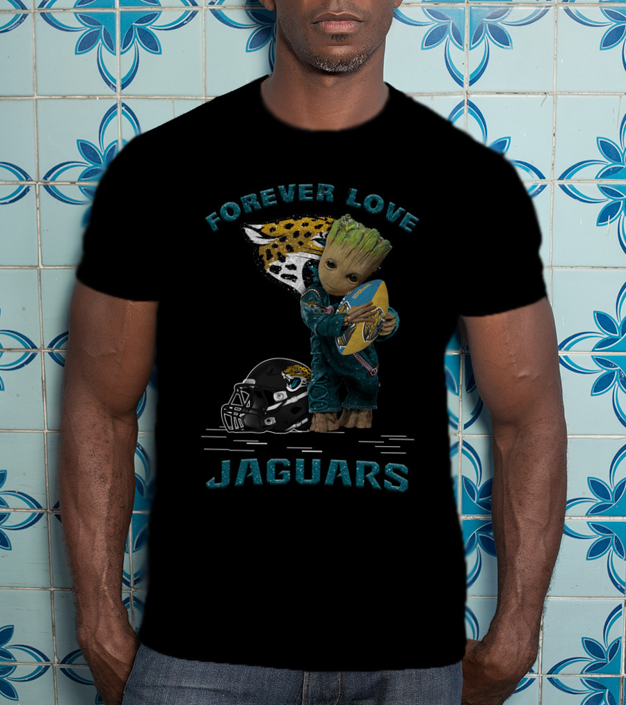 Forever Love Jaguars Groot Football Helmet T-Shirt
