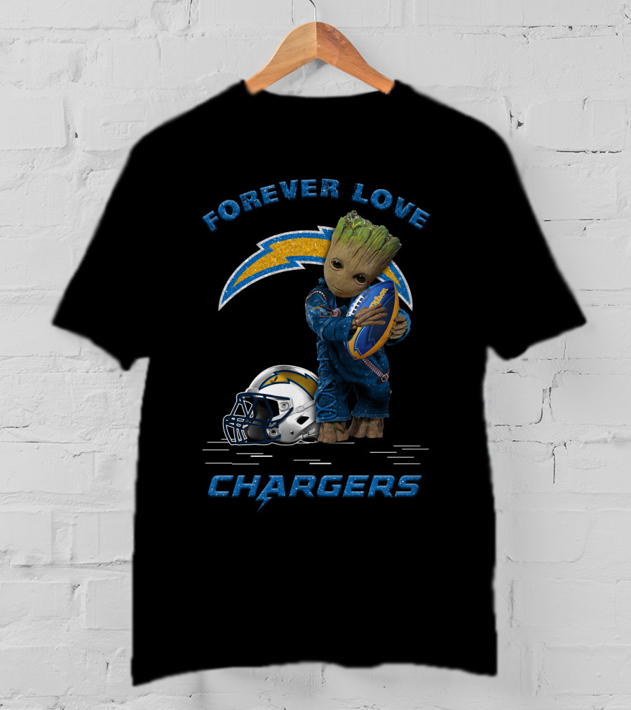 Forever Love Chargers Groot Football T-Shirt