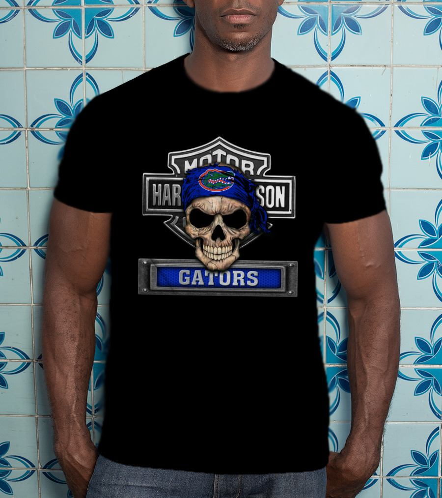 Motor Skull Florida Gators Harley Davidson T-Shirt