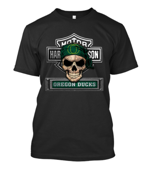 Motor Harley Davidson Oregon Ducks Skull T-Shirt