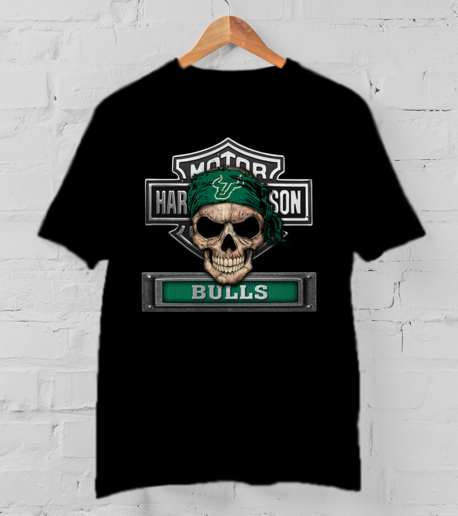 Harley Davidson South Florida Bulls Skull Logo Bandana T-Shirt