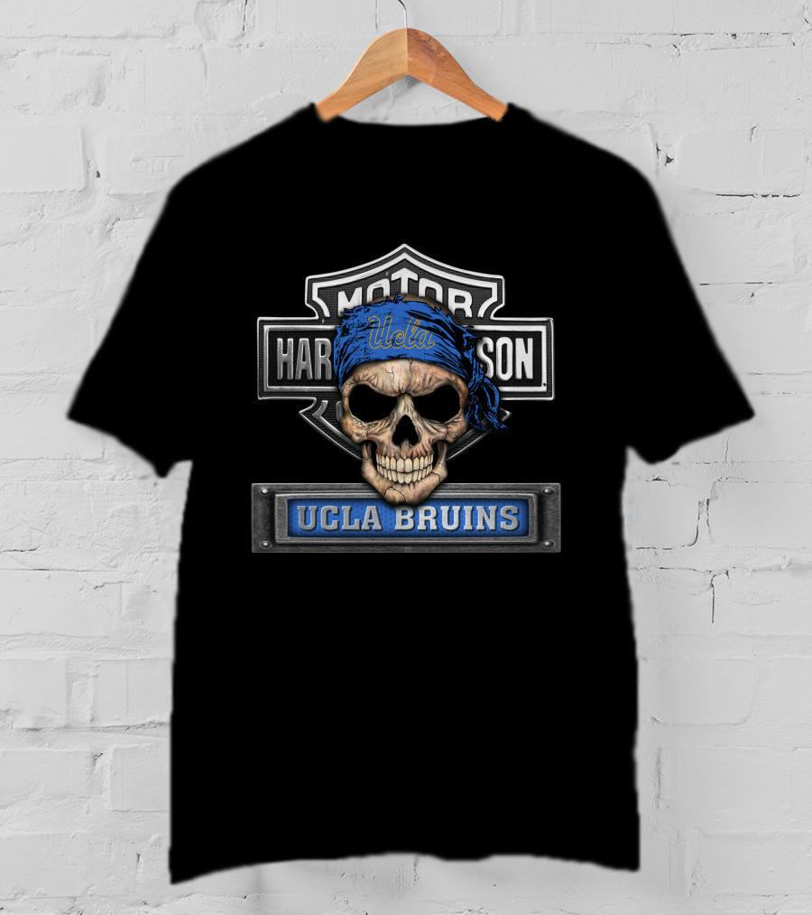 Motor Harley Davidson Ucla Bruins Skull Bandana T-Shirt