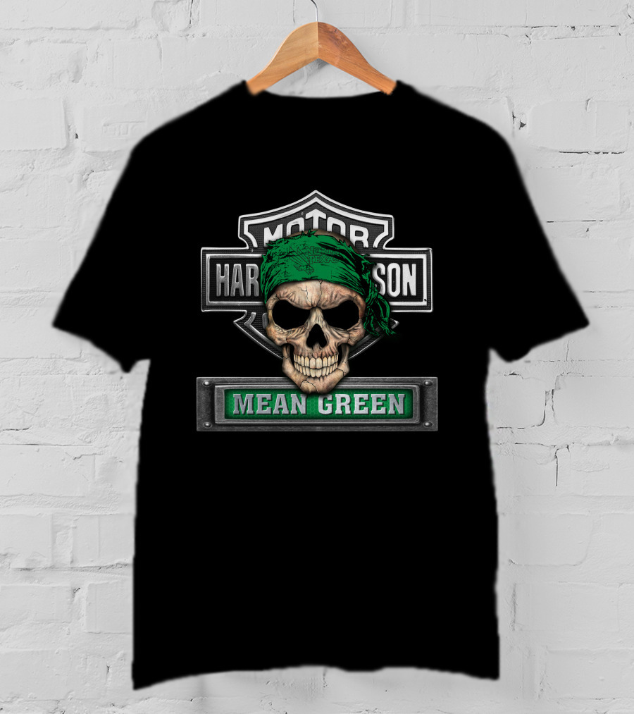 Motor Harley Davidson Skull Mean Green T-Shirt