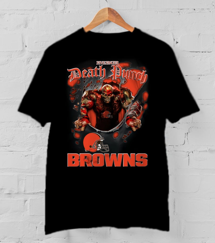 Five Finger Death Punch Cleveland Browns Nfl Football Fans T-Shirt