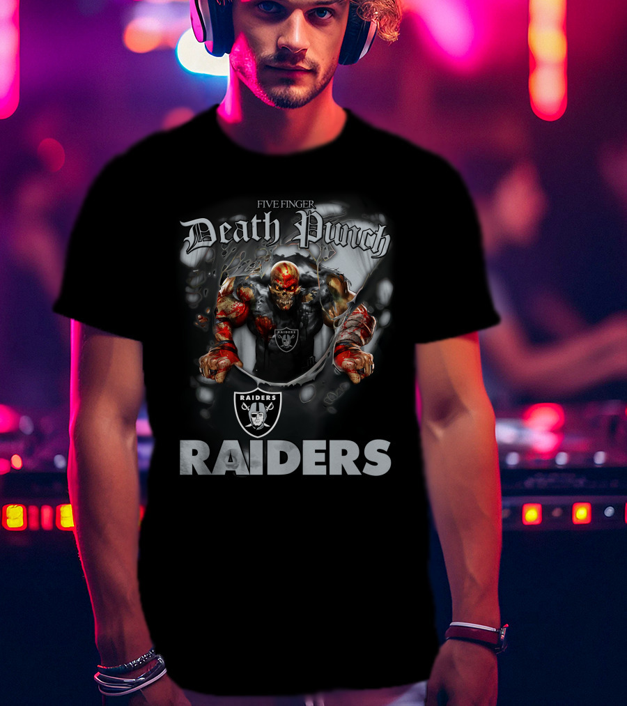 Five Finger Death Punch Raiders Las Vegas Nfl Football Fans T-Shirt