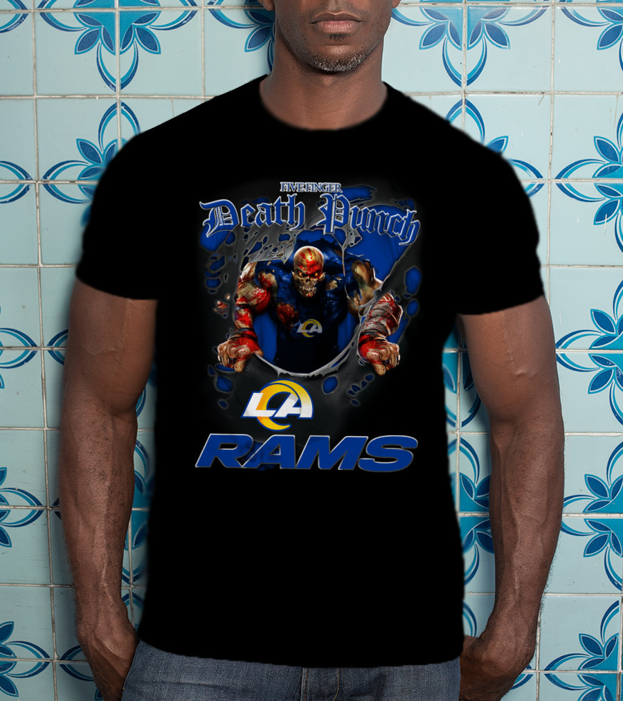 Five Finger Death Punch Los Angeles Rams Nfl Football Fans Monster T-Shirt