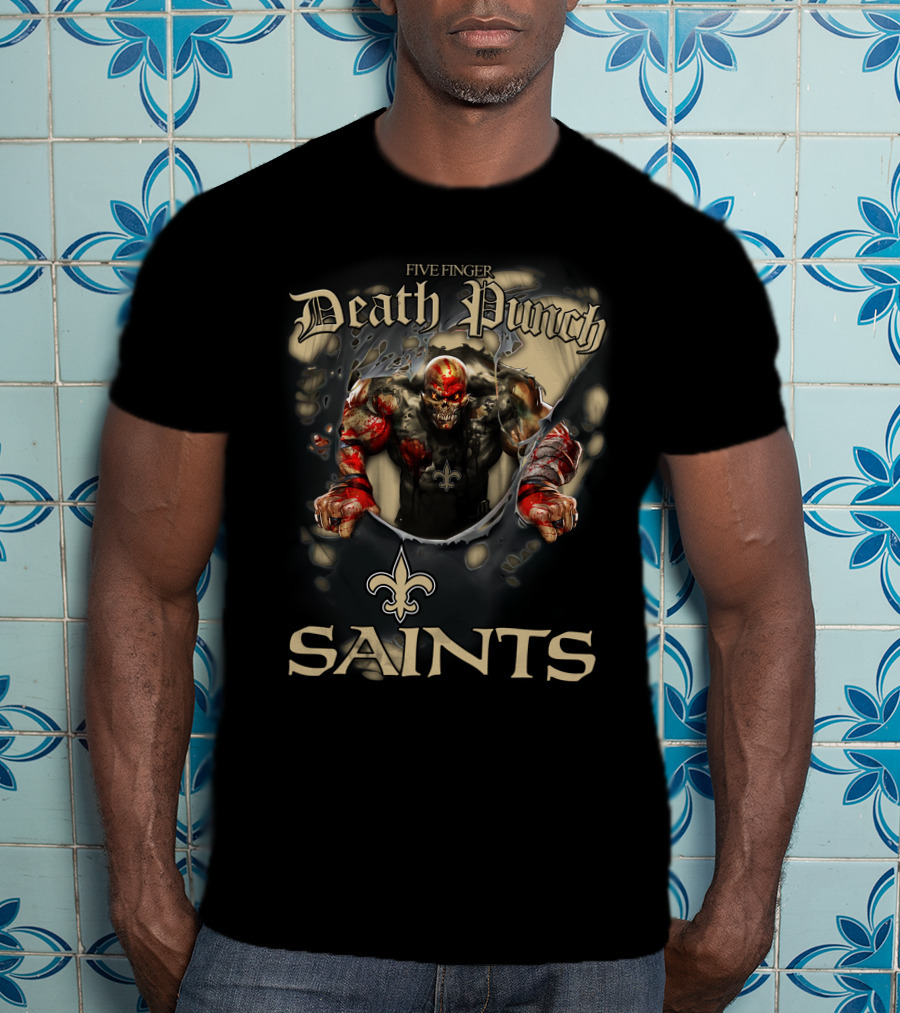 Five Finger Death Punch Saints New Orleans Nfl Football Fans T-Shirt