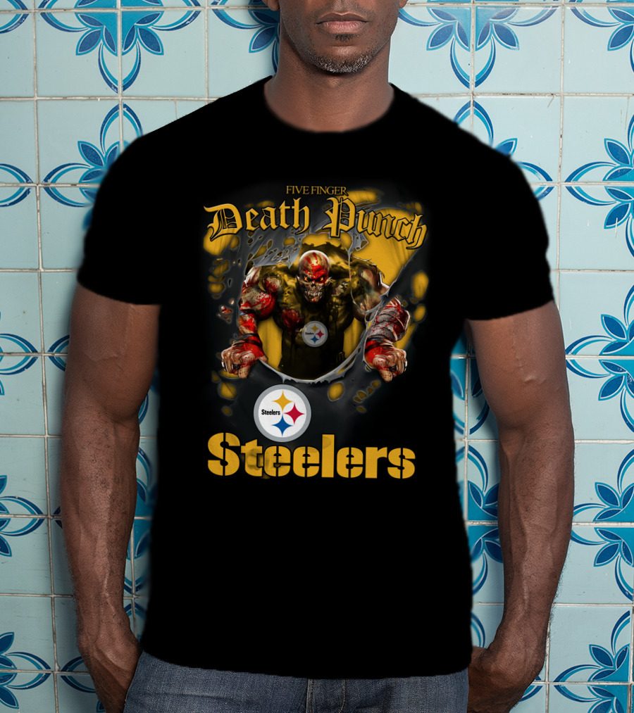 Five Finger Death Punch Steelers Nfl Football Fans Pittsburgh T-Shirt