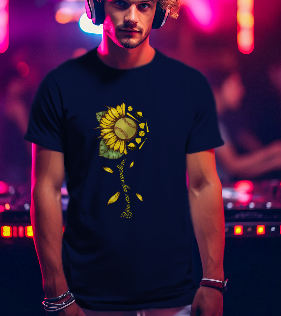 You Are My Sunshine Softball Sunflower T-Shirt